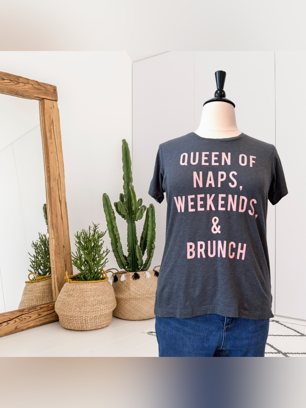 PJ Salvage Short Sleeve Queen of Naps, Weekends, Brunch Lounge Tee T-Shirt